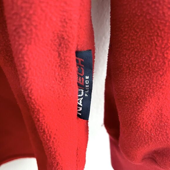 Nautica Plaid Fleece Sweater Henley Sleepwear Long Sleeve Red VTG Y2K Sz L - Picture 4 of 5